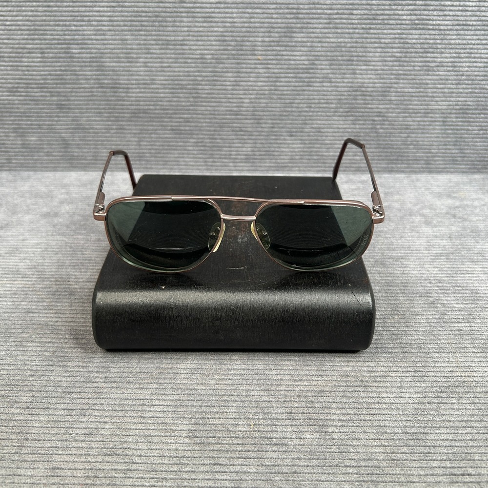 Dan Brown Stone Aviator Y2k Sunglasses Brown Metal Frame Green Lens 140 China